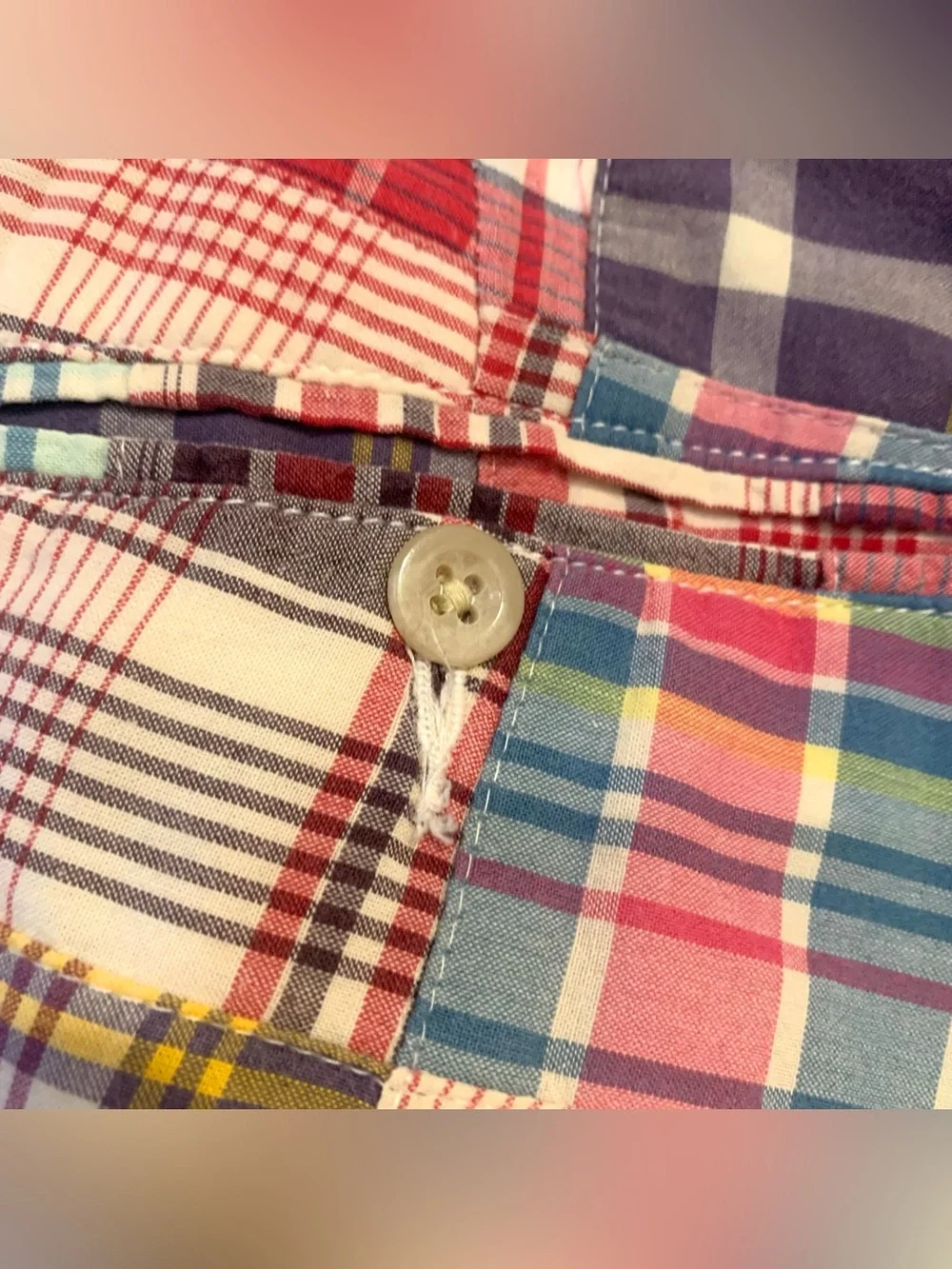 Vintage Polo Ralph Lauren Patchwork Prospect Shorts Colorful Cotton Mens Size 36